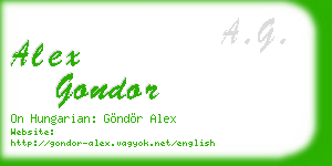 alex gondor business card
